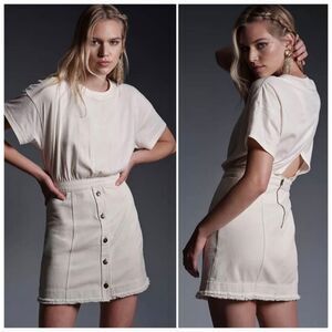 ANTHROPOLOGIE PILCRO Denim Skirt Knit Tee Twofer Dress